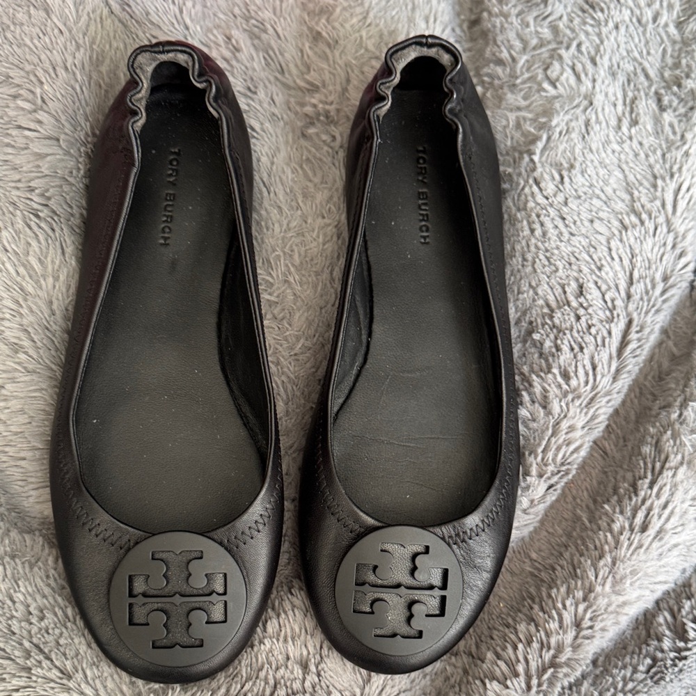 Tory Burch Dark Leather Flats